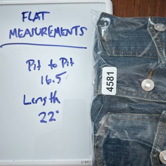 Vintage Cache Denim Jean Jacket Rhinestones Sequin Jouer Aux Echecs collab - Picture 15 of 15